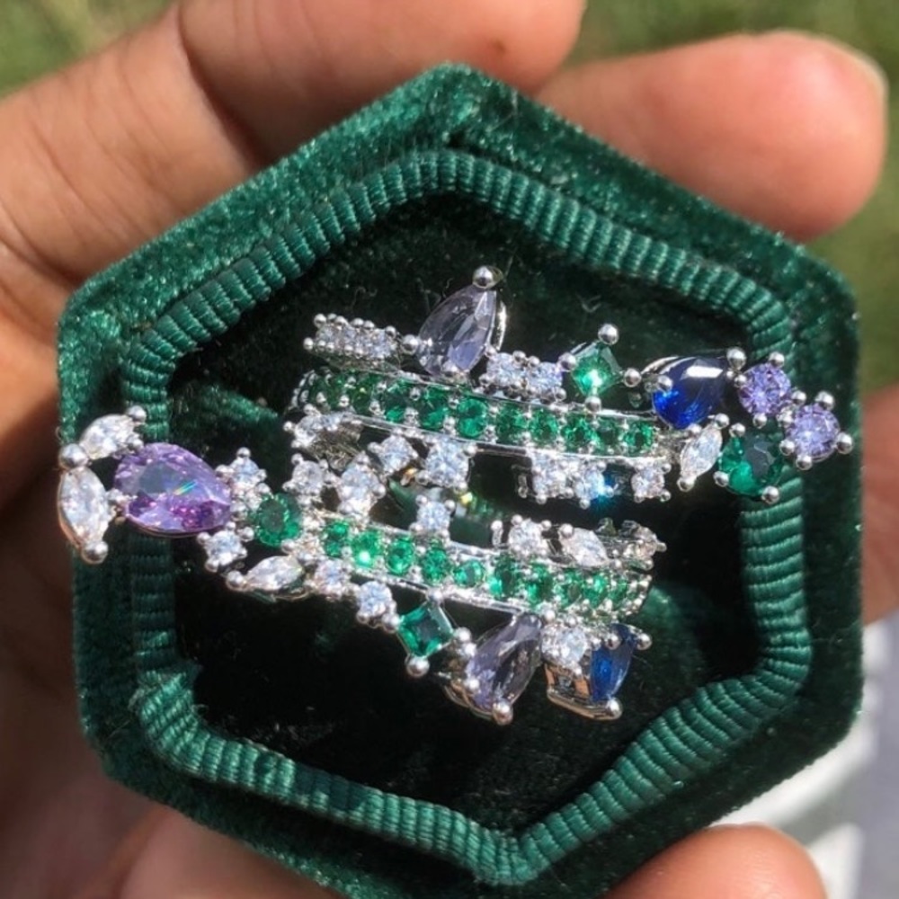 Statement Ring With Swarovski Elements Size 7-8 R… - image 8